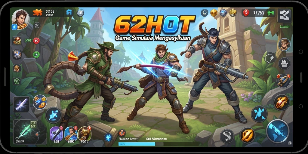 Screenshot gameplay yang menunjukkan aksi seru di 62HOT.