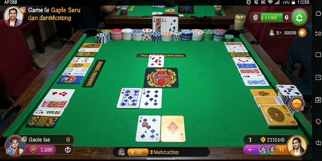 Screenshot gameplay Gaple dari API288 dengan antarmuka menarik.