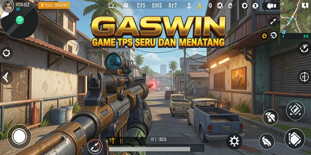 Tampilan gameplay GASWIN menampilkan aksi pertarungan yang intens dan menegangkan.