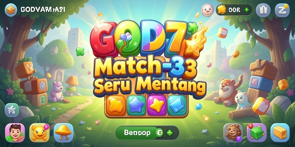 Tampilan gameplay GOD77 dengan permata berwarna-warni dan tantangan menarik.