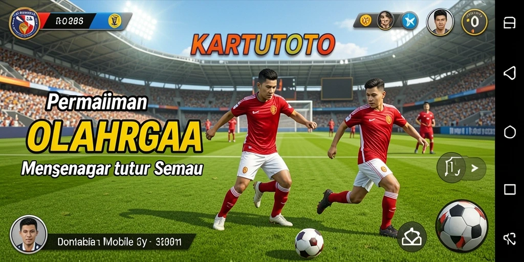 Tangkapan layar gameplay KARTUTOTO yang menunjukkan aksi olahraga yang seru.