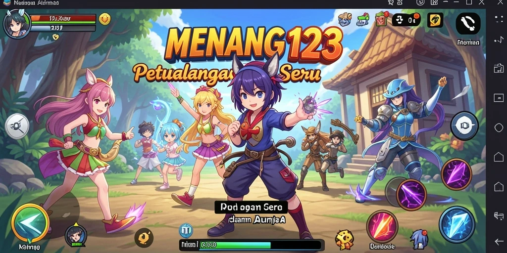 Tampilan seru dari gameplay <strong>MENANG123</strong> dalam dunia anime.