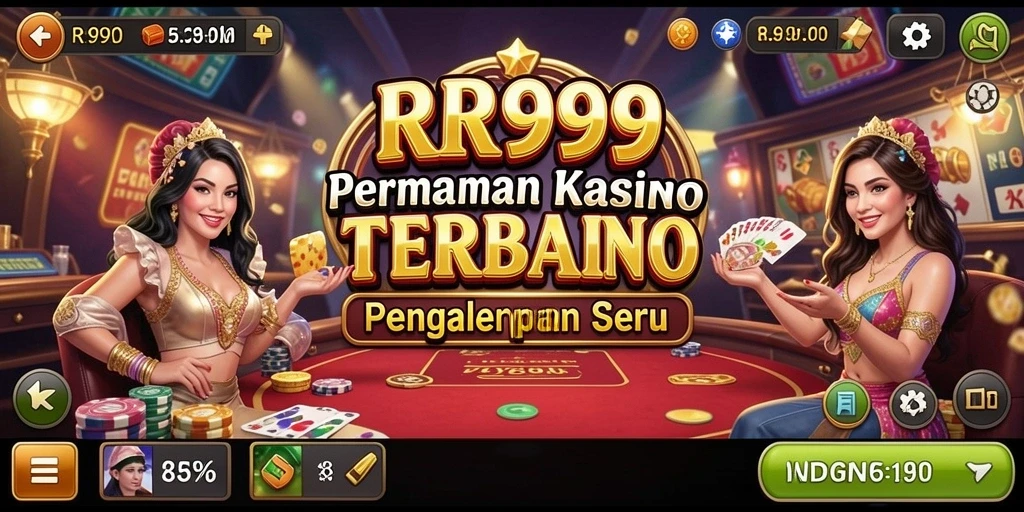 Screenshot utama RR999 yang menunjukkan gameplay Kasino yang seru.