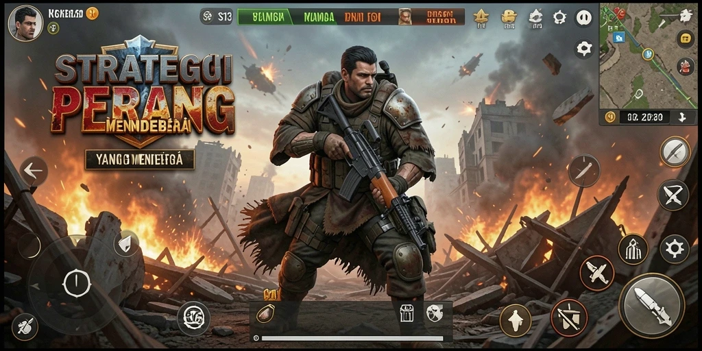 Tampilan gameplay strategis yang seru dan penuh aksi.