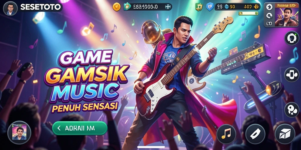 Tangkapan layar gameplay SESETOTO yang menampilkan serunya bermain musik.