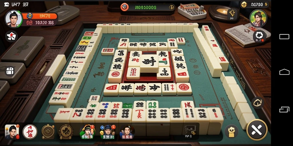 Screenshot UH77 menampilkan serunya gameplay Mahjong yang menantang.