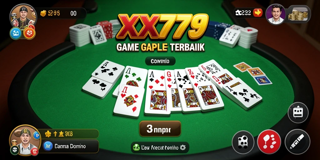 Tampilan gameplay Gaple yang seru dan menarik di XXX777.